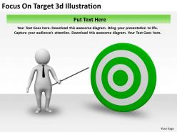Focus on target 3d illustration ppt graphics icons powerpoint