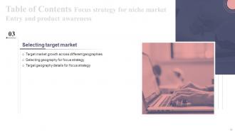 Focus Strategy For Niche Market Entry And Product Awareness Strategy CD