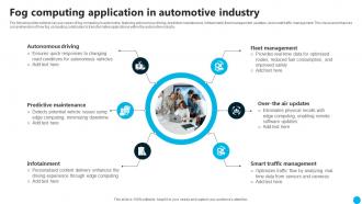 Fog Computing Application In Automotive Industry