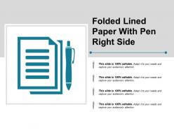 Folded lined paper with pen right side