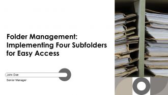Folder Management Implementing Four Subfolders For Easy Access PPT Summary AT