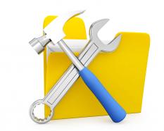Folder with tool stock photo
