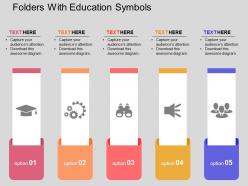Folders with education symbols flat powerpoint design