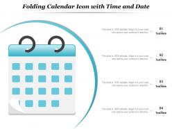Folding calendar icon with time and date