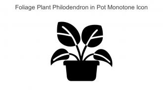 Foliage Plant Philodendron In Pot Monotone Icon In Powerpoint Pptx Png And Editable Eps Format