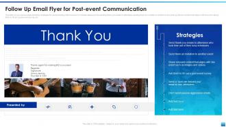 Follow Up Email Flyer For Post Event Communication Corporate Event Communication Plan