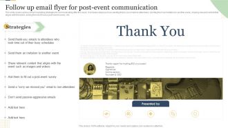 Follow Up Email Flyer For Post Event Communication Enterprise Event Communication Guide