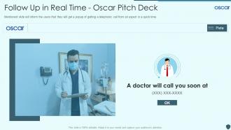 Follow up in real time oscar pitch deck ppt powerpoint presentation pictures grid