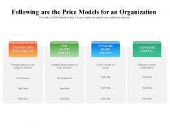 Following are the price models for an organization