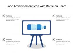 Food advertisement icon with bottle on board