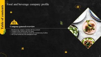 Food And Beverage Company Profile Powerpoint Presentation Slides Attractive Visual