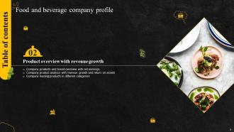 Food And Beverage Company Profile Powerpoint Presentation Slides Adaptable Visual