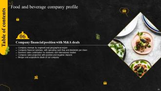 Food And Beverage Company Profile Powerpoint Presentation Slides Customizable Appealing
