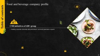 Food And Beverage Company Profile Powerpoint Presentation Slides Impressive Appealing