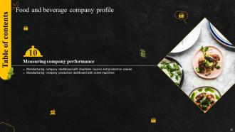Food And Beverage Company Profile Powerpoint Presentation Slides Aesthatic Appealing