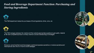 Food And Beverage Department Function Purchasing And Storing Ingredients Training Ppt