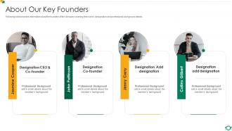 Food And Beverage Startup Company Pitch Deck About Our Key Founders
