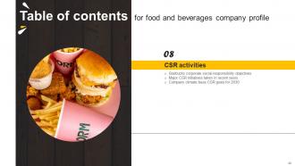 Food And Beverages Company Profile Powerpoint Presentation Slides CP CD V Slides Engaging
