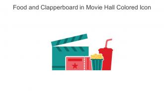 Food And Clapperboard In Movie Hall Colored Icon In Powerpoint Pptx Png And Editable Eps Format