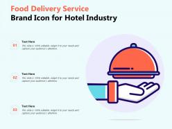 Food delivery service brand icon for hotel industry