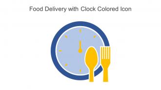 Food Delivery With Clock Colored Icon In Powerpoint Pptx Png And Editable Eps Format
