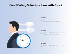 Food eating schedule icon with clock