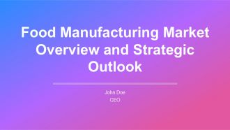 Food Manufacturing Market Overview And Strategic Outlook PPT Outline AT