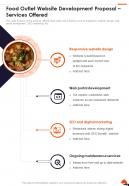 Food Outlet Website Development Proposal Services Offered One Pager Sample Example Document