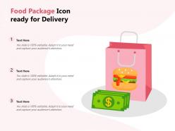 Food package icon ready for delivery