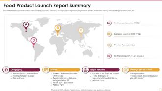 Food Product Launch Report Summary