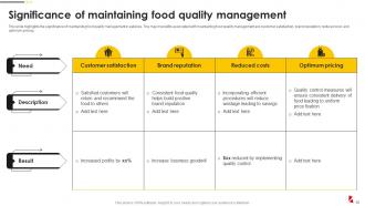 Food Quality And Safety Management Guide Powerpoint Presentation Slides Captivating Customizable