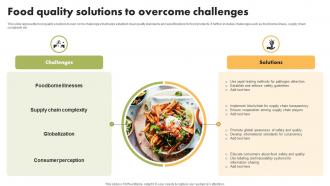 Food Quality Solutions To Overcome Challenges