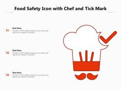 Food safety icon with chef and tick mark