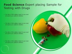 Food science expert placing sample for testing with drugs