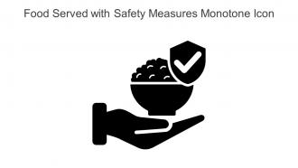 Food Served With Safety Measures Monotone Icon In Powerpoint Pptx Png And Editable Eps Format