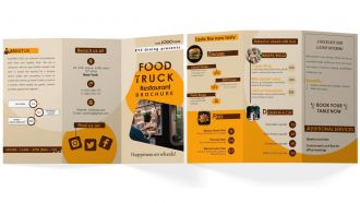 Food Truck Restaurant Brochure Trifold