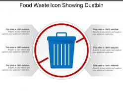 Food Waste Icon Showing Dustbin