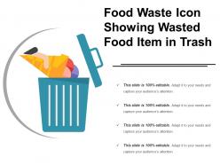Food waste icon showing wasted food item in trash