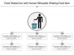 Food Waste Icon With Human Silhouette Wasting Food Item