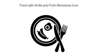 Food With Knife And Fork Monotone Icon