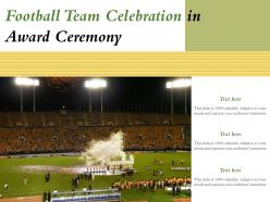 Football Team Celebration In Award Ceremony