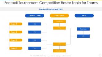 Football Tournament Competition Roster Table For Teams