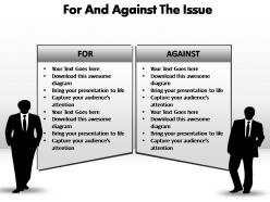 For and against the issue editable powerpoint slides templates
