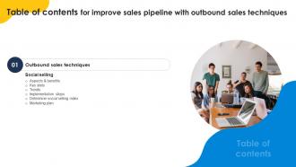 For Improve Sales Pipeline With Outbound Sales Techniques Table Of Contents SA SS
