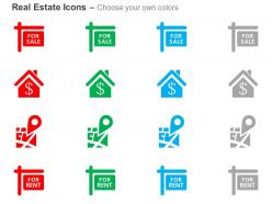 For sale for rent property location representation ppt icons graphics