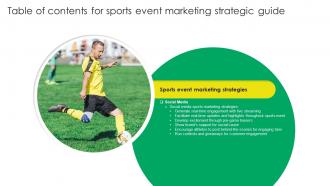 For Sports Event Marketing Strategic Guide Table Of Contents Strategy SS V