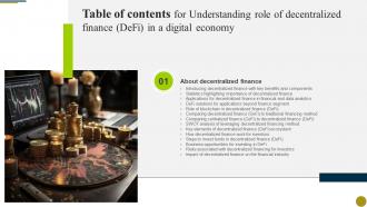 For Understanding Role Of Decentralized Finance Defi In A Digital Economy Table Of Contents BCT SS