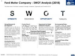 Ford motor company swot analysis 2018