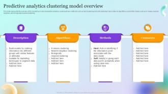 Forecast Model Predictive Analytics Clustering Model Overview