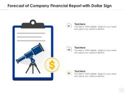 Forecast of company financial report with dollar sign